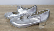 1st Position Women's Silver PU Cuban Heel Tap Dance Shoes UK 4, EUR 37