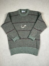 Vintage 1990s Pringle Scotland Club Men’s S Green Wool Country Jumper Excellent