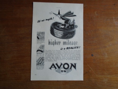Vintage advert avon hm tyres - vintage,