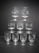 9 x Vintage Luminarc Clear