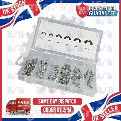 70pc wing nuts zinc plated - 70pc,