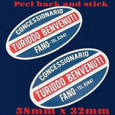 Turiddo  Benvenutti  Dealership Dealer Vinyl Sticker Lambretta Vespa Li Tv Sx LD