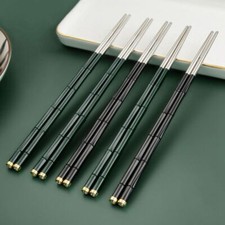 New 304 Stainless Steel Chopsticks Set Metal Non-slip Steel Chopstick Reusable.