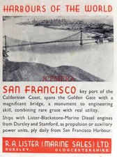 R A LISTER (Marine) Ltd. Advert (San Francisco Harbour) : Small 1944 WW2 Print