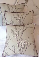 16”cushion cover in Laura Ashley Pussy Willow Natural Piped 