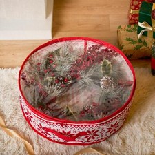 Christmas Wreath Storage Bag Nordic Bauble Decoration Holder Xmas Tidy Organiser