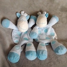 Tesco Cherokee Blue Giraffe  Comforter x 2  Blanket Plush. 
