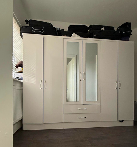 White freestanding wardrobe - white,