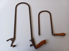 2x VINTAGE ANTIQUE DEEP THROAT FRET COPING HOLE SAW 16" & 9" CARPENTRY SAWS