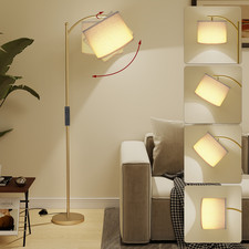 Modern Floor Lamp 3 Color Adjustable Reading Light 1H Timer Remote Control Gold