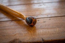 Antique - Marquetry Wood Cane - Walking Stick - Hand Crafted