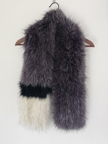 Soft faux fur fluffy scarf - faux,