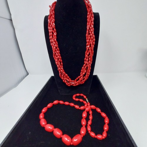 Vintage red acrylic bead - red,
