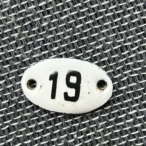 Vintage enamel sign number - sign,