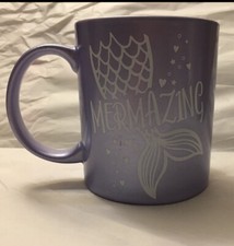MUG MERMAZING PURPLE PEARLISED  FINISH BELIEVE ON BASE UNWANTED GIFT NEVER USED