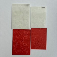 2 Flower Design Embossing Folders: By Crafts Two & Darice, Free Postage