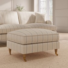 Cream Chenille Blue Striped