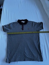 White Line Fila Polo Shirt Medium Grey BB1 Retro Ellesse Lacoste Adidas Vintage
