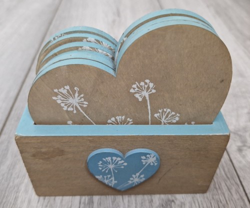 Set heart shaped wooden - x6,