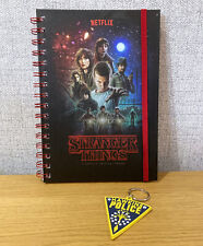 Stranger Things Notebook A5 Lined Writing Pad & Hawkins Police Keyring Key Chain