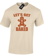 LET'S GET BAKED MENS T-SHIRT FUNNY CANNABIS MARIJUANA 420 SWAG FASHION