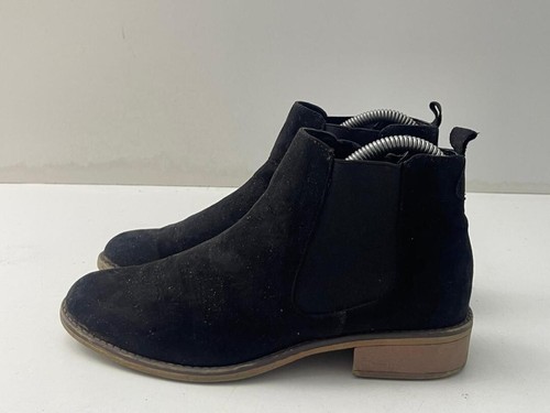 Ladies black suede elastic - ladies,