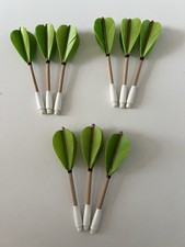 Vintage Real Feather Flights Long Green 3 x Sets New