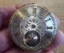 SILVER DIAL APPLIED GOLD NUMERALS ANTIQUE GENTS  POCKET WATCH DIAL