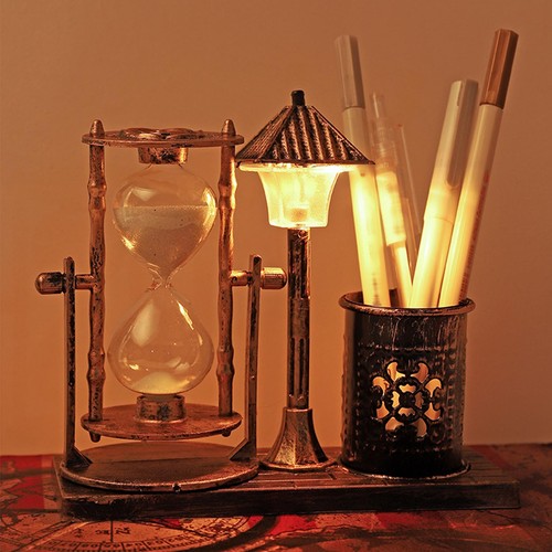 Gold vintage hourglass pen - gold,