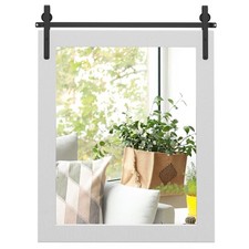 Wall Mirror Rustic Wall Mounted Mirror Rectangle Decorative Mirror White