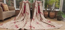 KATE FORMAN ROSES  INTERLINED CURTAINS  81" DROP 51" WIDTH & TIEBACKS