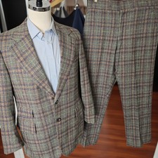 Vtg Soft Tweed Suit 42L 35x31