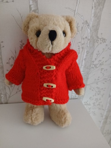 Handknitted teddy bear - teddy, hooded