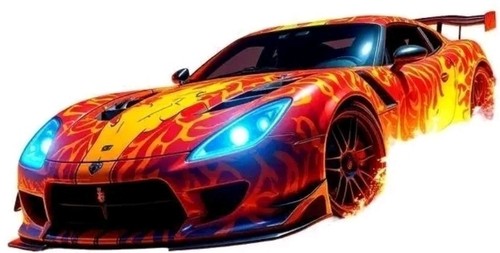 Flaming sports car dtf heat - flaming,