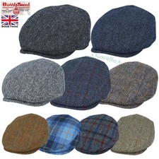 Genuine Harris Tweed Flat Cap 100% British Wool Scottish Stornoway Bunnet Hat UK