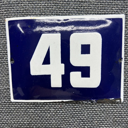 Vintage enamel sign number - enamel, 49