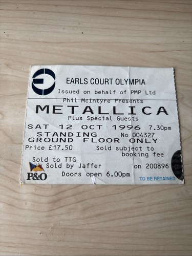 Metallica concert ticket - metallica,