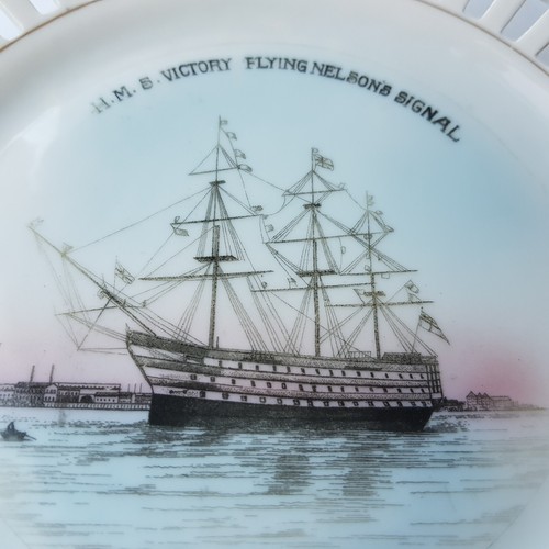 Victorian ceramic ribbon - , plate