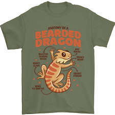Bearded Dragon Anatomy Lizards, Reptiles, Mens T-Shirt 100% Cotton