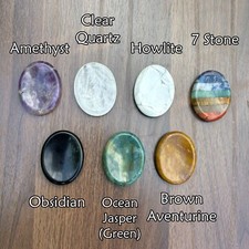 Natural crystal worry stone - crystal,