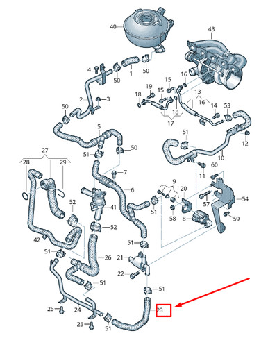 Audi rs3 engine coolant hose - rs3,