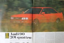 Original 1989 Autocar extracted magazine article road test: AUDI 90 20V QUATTRO
