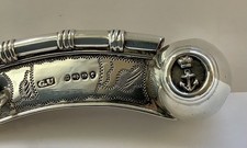 Original antique solid Silver Victorian Royal Navy Bosuns Whistle George Unite