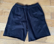 NEXT Black Longer length Soft jogger cotton shorts frayed hem NWOT Size S