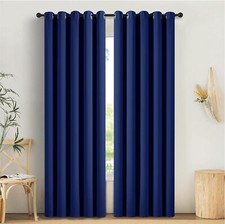 Thick Thermal Blackout Curtains Eyelet Ring Top Ready Made OF Pair Curtain Panel