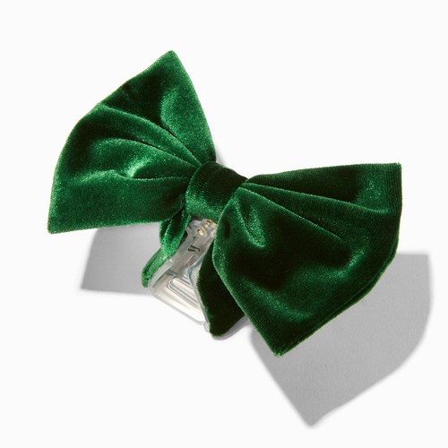 Claire green velvet bow hair - velvet,