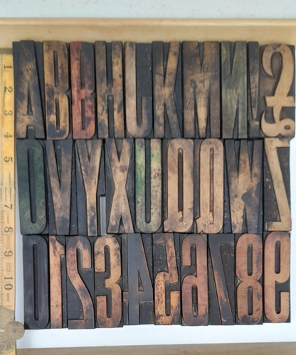 Old letterpress type assorted - old, .assorted