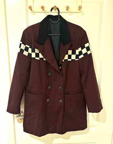 Burgundy check twill - burgundy,