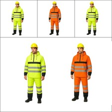 Hi Viz Waterproof Rainsuit Mens Rain Suit Set High Vis Visibility Jacket Trouser