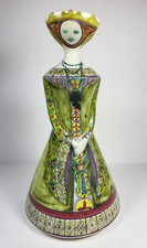 FANTASTIC RETRO IDEN POTTERY CERAMIC MEDIEVAL LADY DESIGN CANDLE STICK ORNAMENT